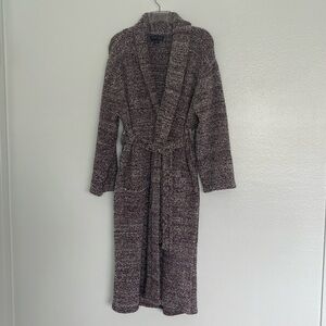 Barefoot Dreams CozyChic Unisex Robe Size 2 Heathered Purple Large